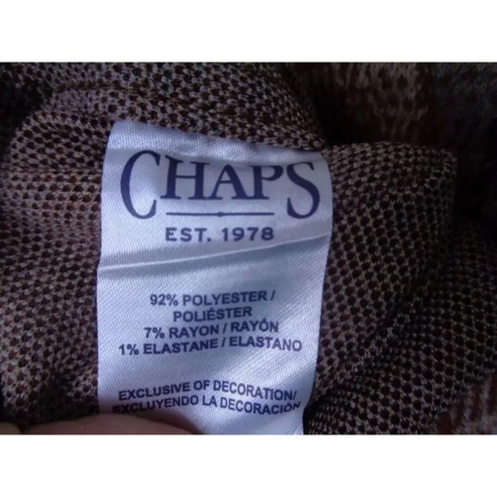 Chaps Men's Knit Brown Plaid Flannel Shirt Long Sleeve Super‎ Soft Size Small
